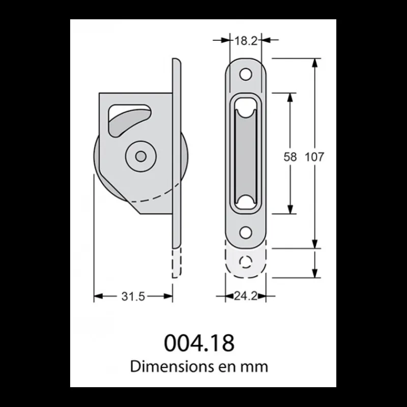 Sale Poulie encastrée de sortie de mât réa 40 mm Poulie, Anneau De Friction & Palan·Poulie À Billes