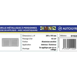 Sale Grille alu 200 x 100 mm | aération 42 cm² Grille & Aération·Grille D'Aération