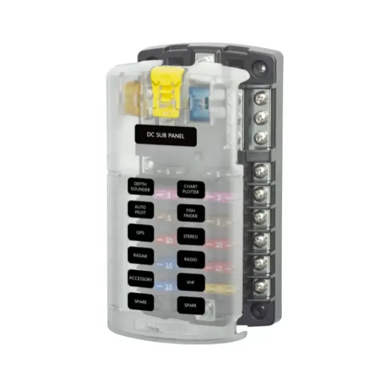 New BLUE SEA Coffret 12 porte fusibles Distribution & Protection·Fusible, Relais Et Disjoncteur Dc|Distribution & Protection·Disjoncteur Et Fusible Dc