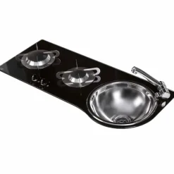 Combiné Cristal 2 feux + évier | PV1364 Appareil De Cuisson Intérieur·Combiné Évier Gaz|Cuisson Intérieure, Réchaud Et Réchaud-Four·Réchaud Évier Gaz Combiné