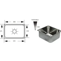 Hot Evier rectangulaire inox | 175 x 325 mm Evier, Lavabo & Receveur·Evier De Cuisine|Lavabo, Évier & Receveur·Éviers De Cuisine