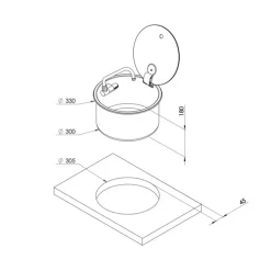 Evier rond  ø 300 mm avec couvercle Evier, Lavabo & Receveur·Evier De Cuisine|Lavabo, Évier & Receveur·Éviers De Cuisine