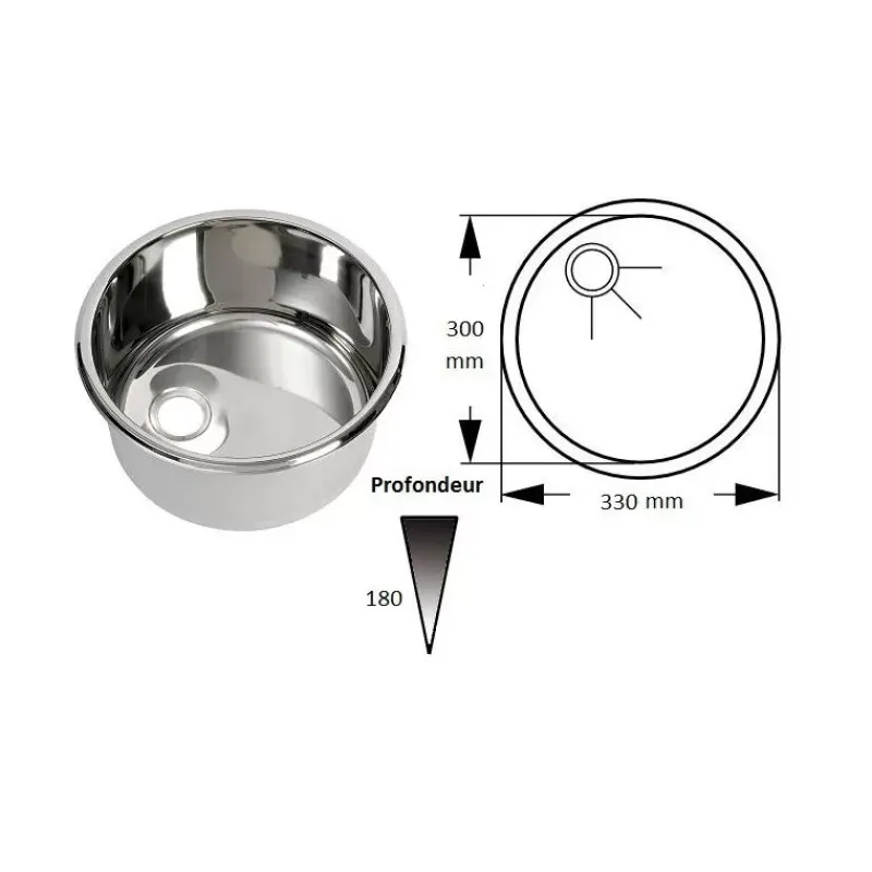 Evier rond inox*Can Online