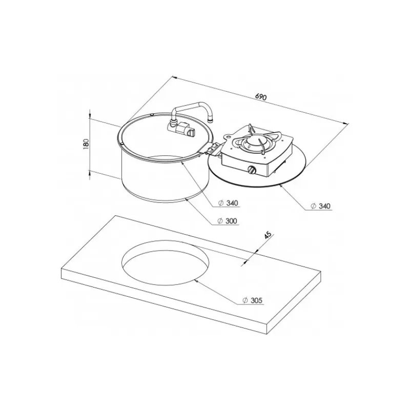 Discount Foldy rond | LC1701 Appareil De Cuisson Intérieur·Combiné Évier Gaz|Cuisson Intérieure, Réchaud Et Réchaud-Four·Réchaud Évier Gaz Combiné