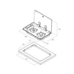 New Hoodiny 2 feux rectangle | FC1336 Appareil De Cuisson Intérieur·Plaque De Cuisson Gaz|Cuisson Intérieure, Réchaud Et Réchaud-Four·Réchaud Et Plaque De Cuisson Gaz