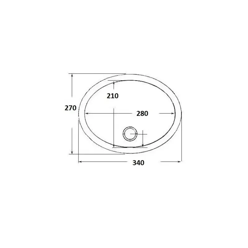Evier ovale inox 340 x 270 mm*Carbest New