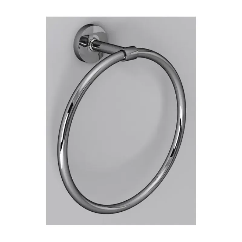 Porte serviette anneau chromé*Carbest Discount