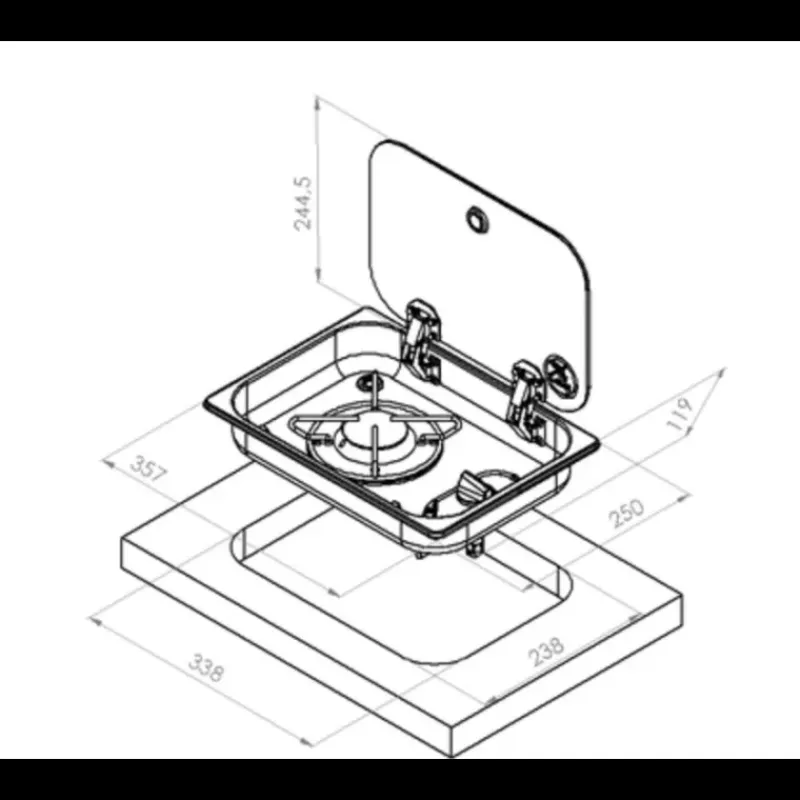 Online Réchaud 1 feu - 357 x 250 mm Appareil De Cuisson Intérieur·Plaque De Cuisson Gaz