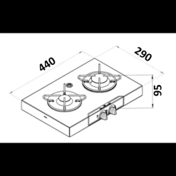 Online Réchaud chrome 2 feux | 440 x 290 mm Appareil De Cuisson Intérieur·Plaque De Cuisson Gaz|Cuisson Intérieure, Réchaud Et Réchaud-Four·Réchaud Et Plaque De Cuisson Gaz