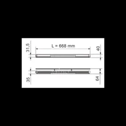 Réglette Stilo alu 668 mm*Carbest Online