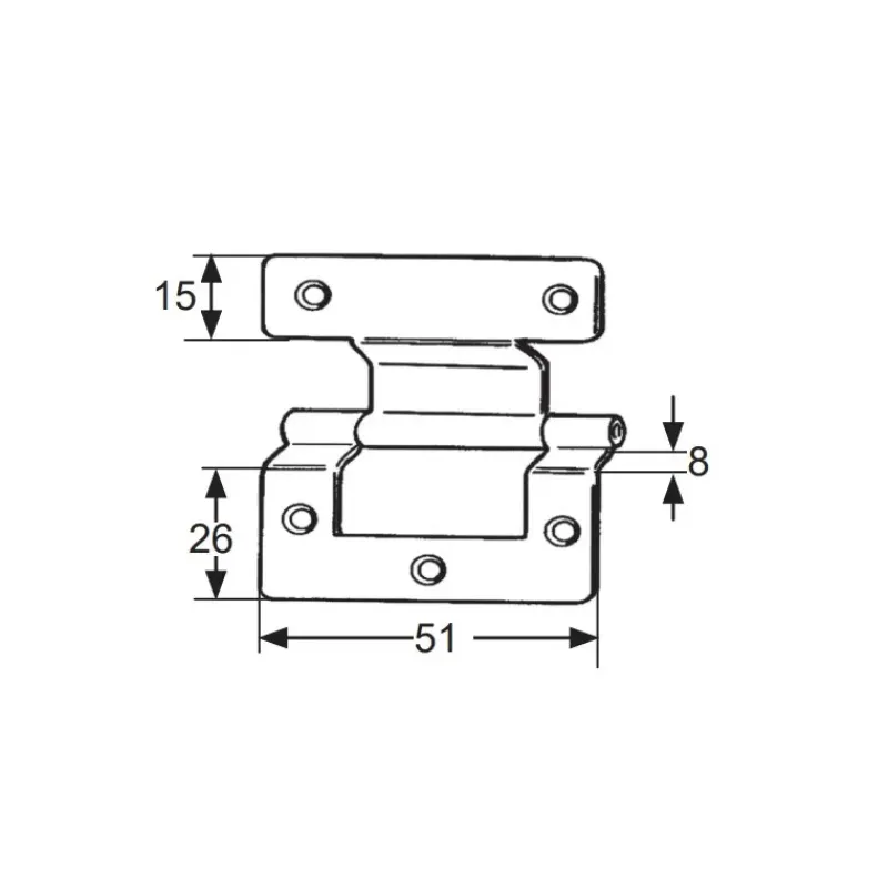 Clearance Charnière anglaise à déport 8 mm | 51 x 57 mm Ameublement & Quincaillerie Intérieure·Charnière De Porte & Meuble|Quincaillerie Marine·Charnière De Coffre, Porte & Meuble