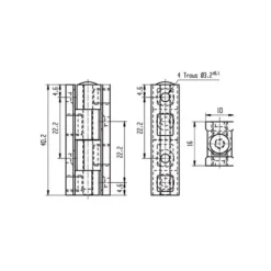 Charnière nylon 40 x 12 x 11 mm*Decmo