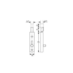 New Verrou Alsacien 70 x 14 mm coudé Ameublement & Quincaillerie Intérieure·Targette Et Verrou Alsacien