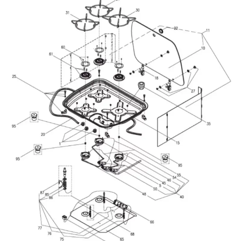 Pièce détachées Réchaud CE99-DF-I-G Appareil De Cuisson Intérieur·Pièce Détachée Pour Appareils De Cuisson