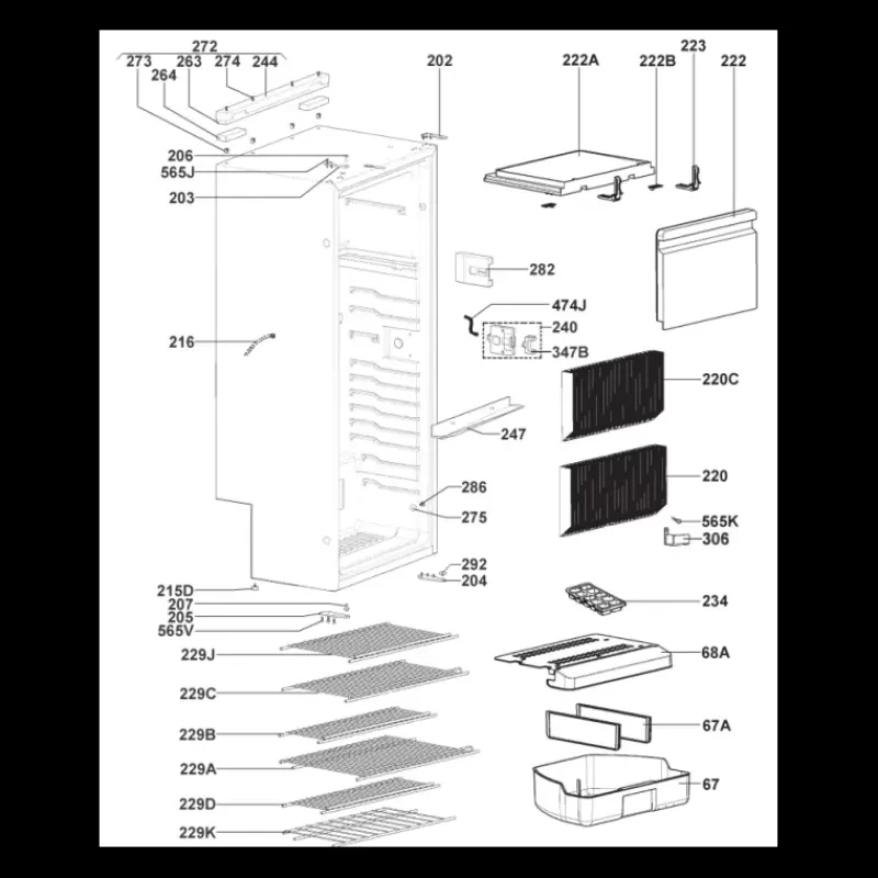 Hot Pièces détachées RMSL8500 Réfrigérateur·Pièce Détachée Réfrigérateur