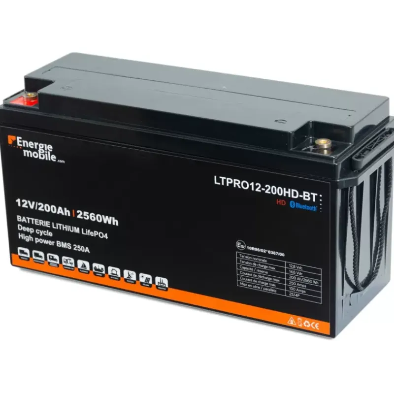 EM Batterie Lithium LTPRO12-200 Ah HD-BT - 2560 Wh*Energie Mobile New