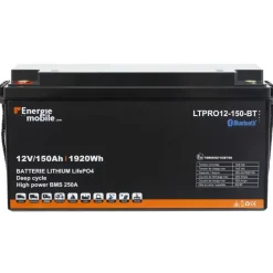EM Batterie Lithium LTPRO 12-150 Ah BT - 1920 Wh*Energie Mobile Discount