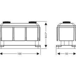 EM Busbar 600A 3 x M8 Distribution & Protection·Busbar Et Bornier Dc|Distribution & Protection·Bornier Et Busbar Dc