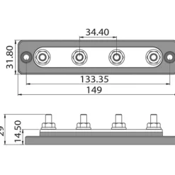 Discount EM Busbar 150A 4 x M6 Distribution & Protection·Busbar Et Bornier Dc|Distribution & Protection·Bornier Et Busbar Dc