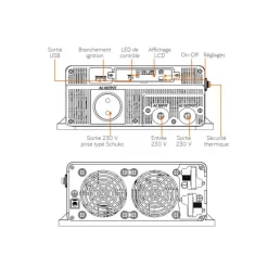 EM Convertisseur sinusoïdal DC-AC | PS RT | 12 V | 3000 W*Energie Mobile