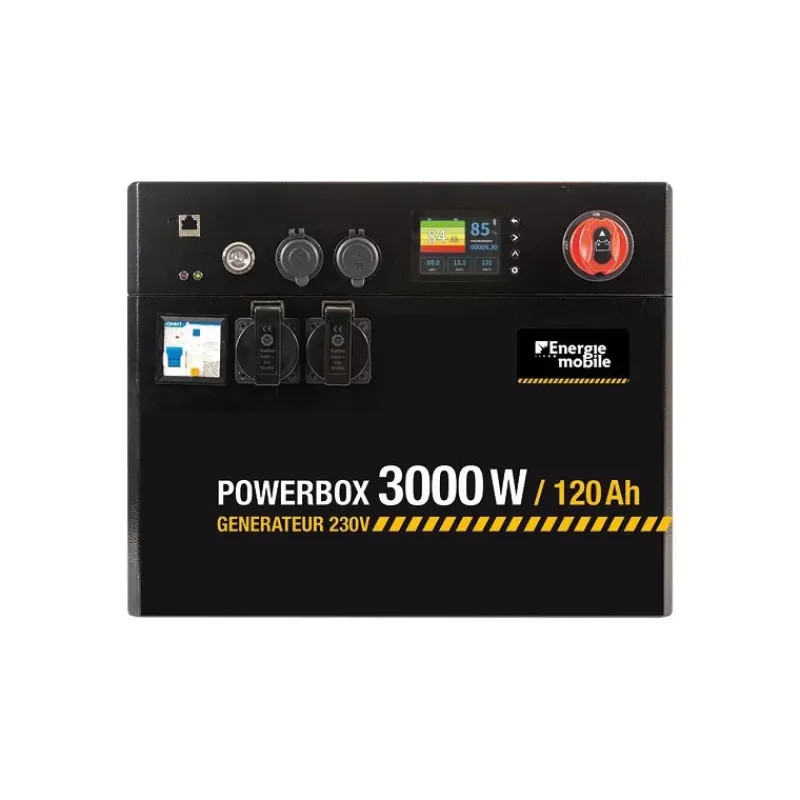 EM Générateur lithium 230V POWERBOX | 3000 W / 120 Ah*Energie Mobile Hot