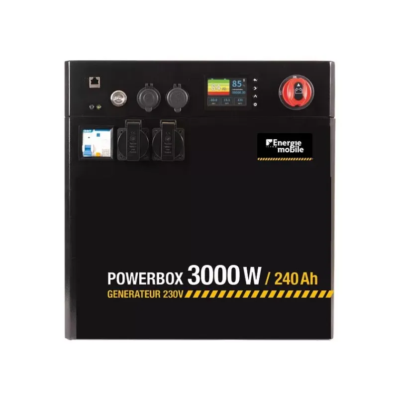 EM Générateur lithium 230V POWERBOX|3000 W / 240 Ah*Energie Mobile