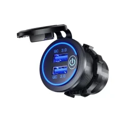 Hot EM Prise double USB 3.0 12V DC avec inter Distribution & Protection·Prise Et Fiche Dc (Allume Cigare, 12V, Usb...)|Distribution & Protection·Fiche Et Prise Dc (Allume Cigare, 12V, Usb...)