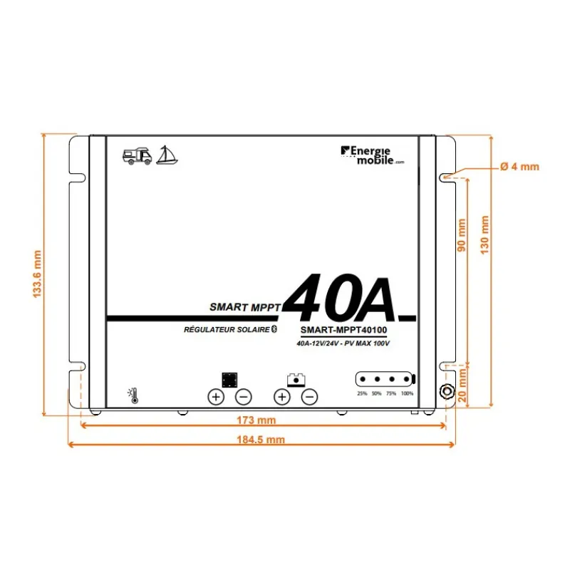 EM Régulateur solaire SMART-MPPT 40100*Energie Mobile Sale
