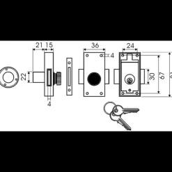 Verrou inox à clé*Euromarine New