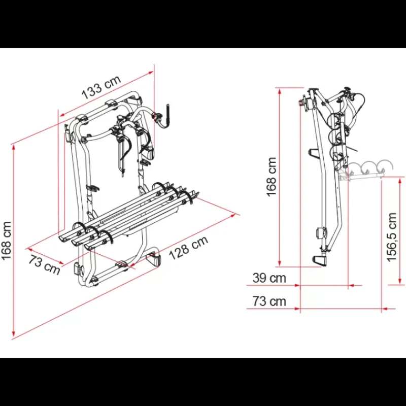Carry-Bike Frame Crafter 2 | 3 vélos Vw Crafter|Porte Vélos·Porte-Vélo Fourgon Aménagé