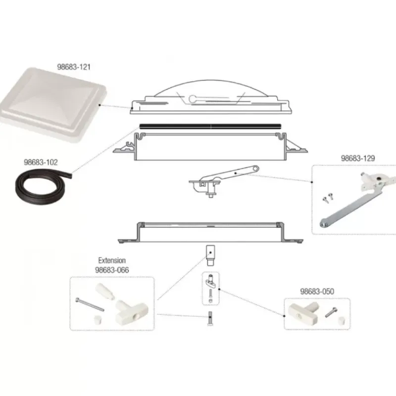 Extension Vent 40x40 White / Fumé / Crystal*Fiamma Outlet