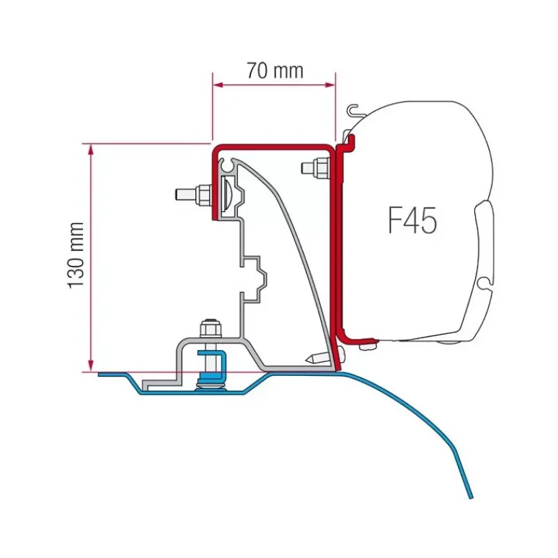 Best Kit F45 Ducato Roof Rail Alu-Line Style Fiat Ducato / Boxer / Jumper|Store·Adapteur De Store Van Et Fourgon