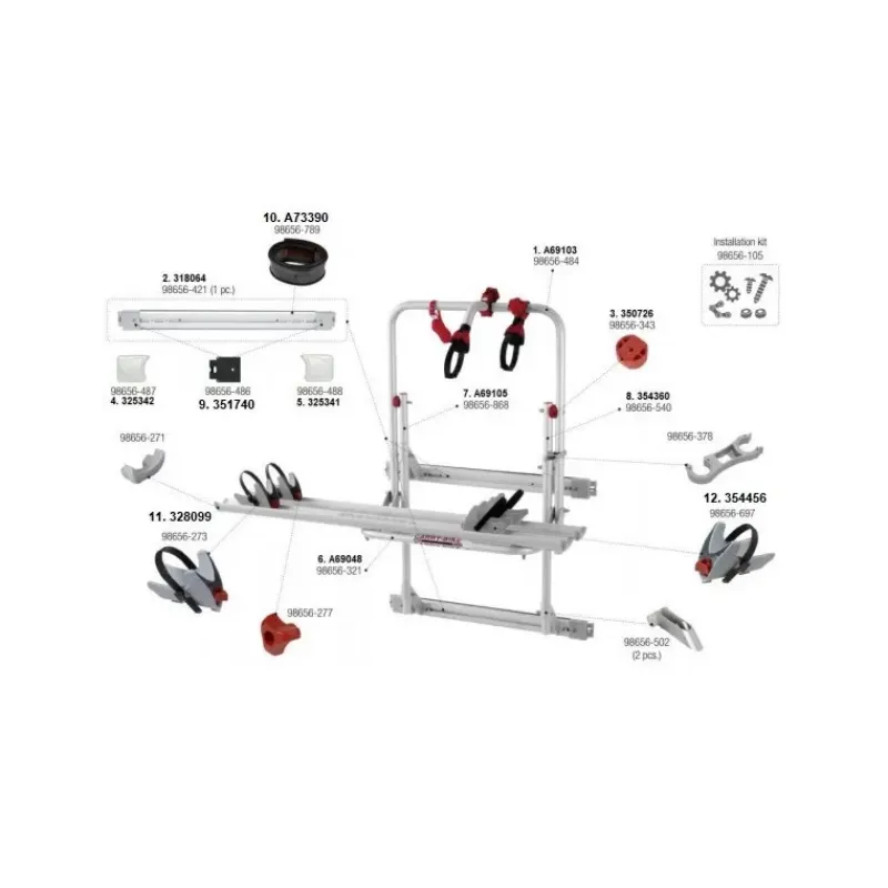Outlet Pièces détachées Carry Bike 200 DJ avant 2006 Porte Vélos·Pièce Détachée Porte-Vélos