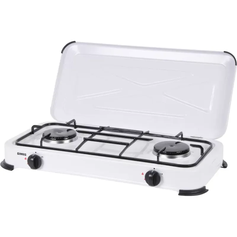 Best Réchaud 2 feux avec couvercle | blanc Cuisson·Réchaud|Barbecue & Réchaud Extérieur·Réchaud Gaz Nomade
