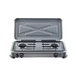 Outlet Réchaud 2 feux avec couvercle | gris Barbecue & Réchaud Extérieur·Réchaud Gaz Nomade|Barbecue & Réchaud Extérieur·Réchaud Gaz Nomade