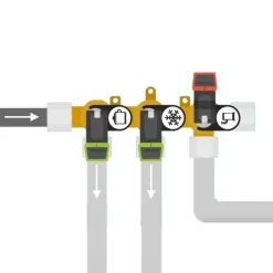 Clearance Vanne gaz à levier bicolore 3 voies | Court Equipement Gaz·Vanne Et Robinet Gaz|Equipement Gaz·Vanne Et Robinet Gaz