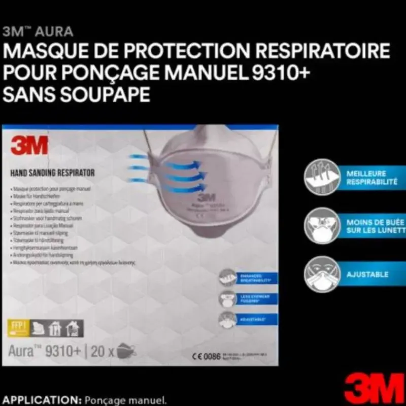 Boîte de 20 masques FFP1 | 9310+*3M Hot