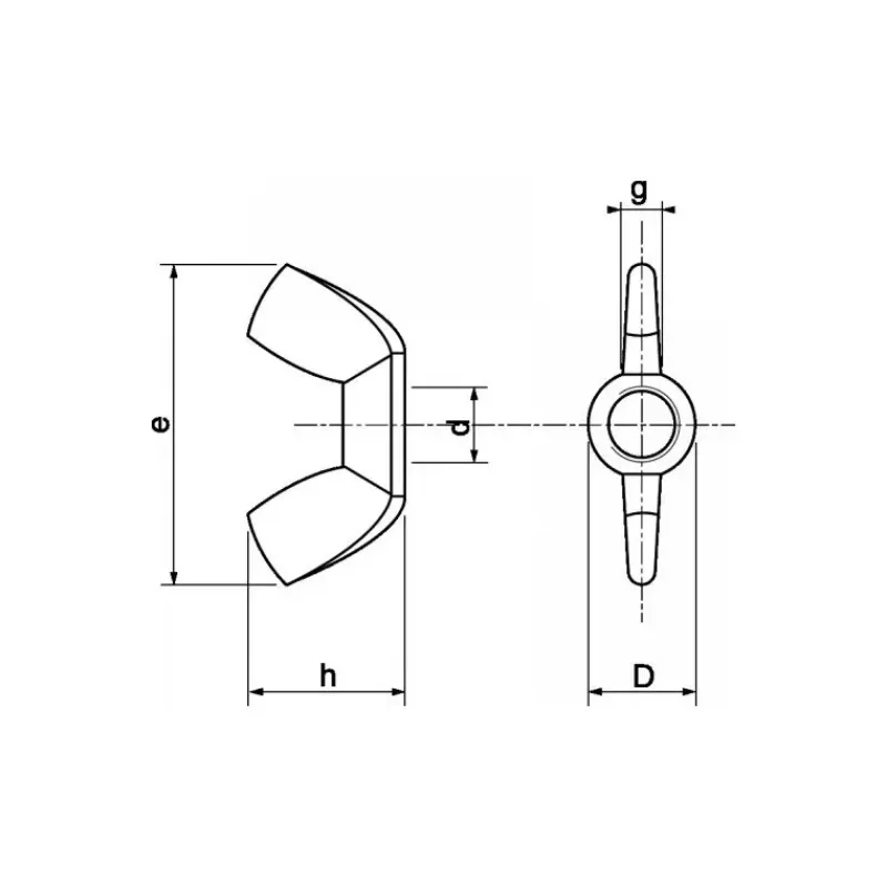 Ecrou papillon inox A4 DIN 315*Marinox Hot