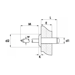Hot Rivet tête plate alu/acier | ø 6 mm Visseries·Rivets|Visserie·Rivet