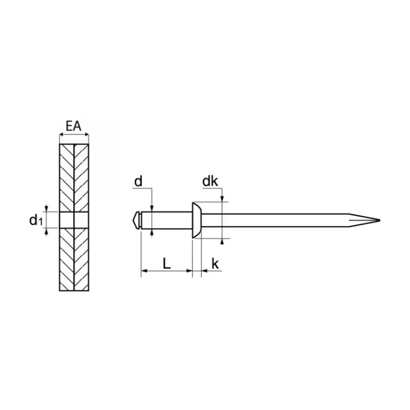 Rivet tête plate tout alu | ø 3,2 mm*Marinox Online