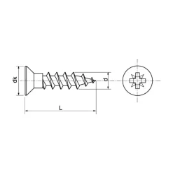Vis bois / agglo inox A4 T.F | ø 3 mm*Marinox New