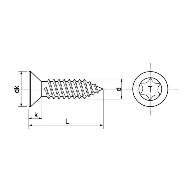 Vis tôle inox A4 T.F Torx | ø 3,9 mm*Marinox New