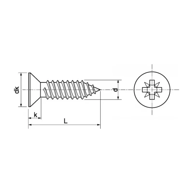 Vis tôle inox A4 T.F Pozi | ø 6,4 mm*Marinox Hot
