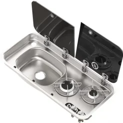 NAVY LOAD Combiné inox 2 feux | à couvercle | 726 x 346 mm*NavyLoad Discount