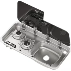 NAVY LOAD Combiné inox 2 feux | à couvercle | 726 x 346 mm*NavyLoad Discount