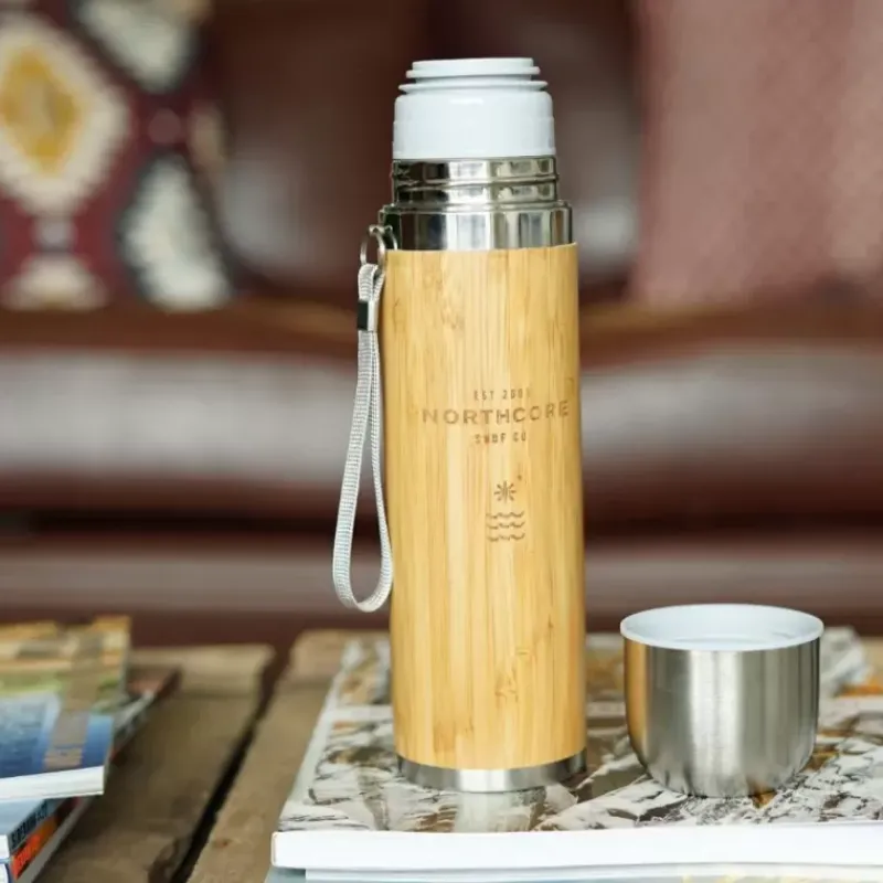 Thermos® bambou en acier 360 ml avec mug*Northcore Sale