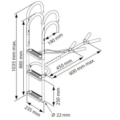 Hot Echelle étrave Échelle, Plateforme & Delphinière·Echelle De Bain Fixe
