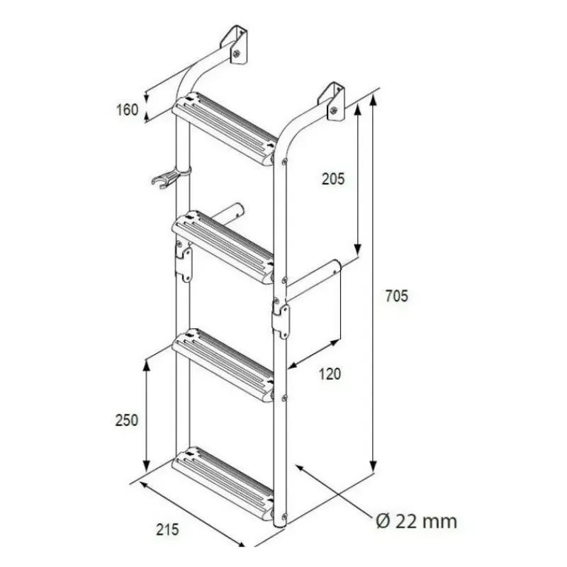 Sale Echelle étroite pliable à 90° Échelle, Plateforme & Delphinière·Echelle De Bain Fixe