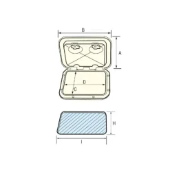 Hot Trappe Top Line spécial gaz 370 x 390 mm Accastillage De Pont·Trappe & Coffre