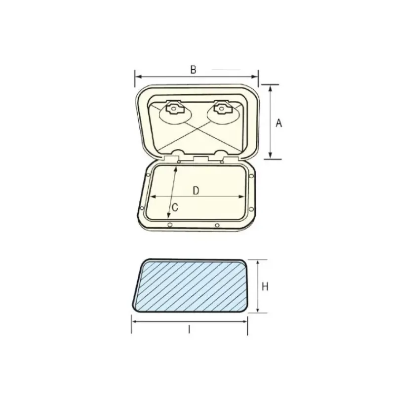 Hot Trappe Top Line spécial gaz 370 x 390 mm Accastillage De Pont·Trappe & Coffre